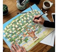 Tableau de généalogie | Tableau généalogique à remplir | Diagramme d'arbre généalogique d'écriture manuscrite | Histoire de la famille en tissu pour écrire à la main un diagramme d'arbres familiaux