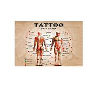 Tableau de la douleur du tatouage Panneaux métalliques Décoration murale pour salon de tatouage Connaissances de l'artiste tatoueur Affiches en étain Plaque décorative pour salle de club 8 x 12 pouces