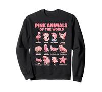 Tableau De La Faune Rose des Animaux du Monde Kawaii Sweatshirt