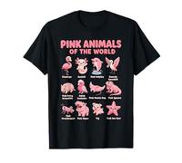 Tableau De La Faune Rose des Animaux du Monde Kawaii T-Shirt