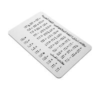 Tableau de L'alphabet Braille Arabe en Aluminium à Points en Relief | Outil Pédagogique Tactile, Apprentissage à Domicile Éducation Spécialisée, Argenté, pour Chiffres et Symboles Mathématiques