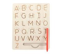 Tableau de l'alphabet en bois double face pour le développement précoce | Tableau d'écriture de lettres pour maternelle, jardin d', école à domicile, salle de classe, et
