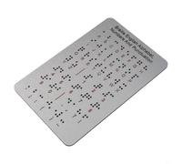 Tableau de l'alphabet en braille pour débutants avec points en relief, chiffres et ponctuation - Aide à l'apprentissage tactile pour malvoyants - Outil pédagogique en métal - 18 x 12 cm