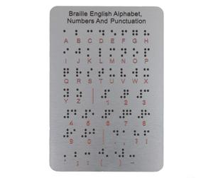 Tableau de l'alphabet en braille tactile pour l'éducation - Ardoise en métal robuste avec points surélevés et symboles de chiffres - Outils braille essentiels pour salle de t étude à domicile