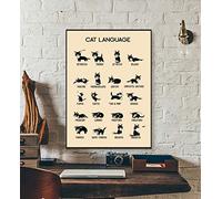 Tableau de langue de chat chat drôle L Art chat maman chat noir chat cadeau pour chat Ls panneau en métal décoration murale affiche 20,3 x 30,5 cm
