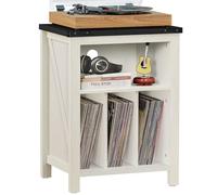 Tableau de Lecteur d'enregistreur Blanc Peut contenir jusqu'à 160 Albums,Grand Tableau de Lecteur d'enregistreur en Bois avec Porte-disques pour Salon, Chambre à Coucher, Bureau