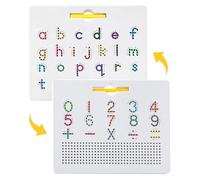Tableau de lettres de l'alphabet magnétique double face | Jeu de table pour apprendre à écrire 2 en 1 Tablette magnétique Perles Table Suivi magnétique Réutilisable Jouet éducatif préscolaire École à