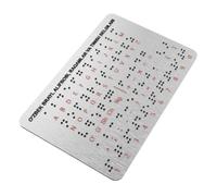 Tableau de Lettres en Braille Ouzbek en Acier Inoxydable Tactile Argenté | Points en Relief Lisses, Nettoyage Facile, pour Apprentissage Visuel et Centres Éducatifs Spécialisés
