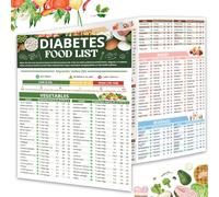 Tableau de liste des aliments diabétiques, affiche plastifiée d'indice glycémique de plus de 400 aliments avec glucides, calories, taille de portion, indice glycémique (IG), tableau de liste des