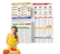 Tableau de liste des aliments glucidiques, guide des aliments à faible indice glycémique, 30 x 21 cm, adorable poster mural nutritionnel, tableaux muraux compacts sans cadre avec tailles de portion