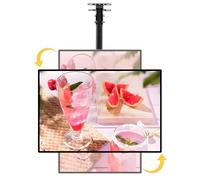Tableau de menu à LED avec cadre fin à clipser - Support mural avec perche télescopique pour restaurant, café, magasin