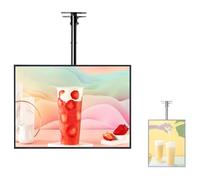 Tableau de menu à LED avec cadre ultra fin - Panneau mural - Perche télescopique réglable - Pour restaurants et magasins de thé au lait - 60 x 80 cm