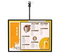 Tableau de menu électronique optimisé pour restaurants et food trucks, avec cadre lumineux LED fin et clipsable, affichage numérique dynamique 50×80cm/19.69×31.50in
