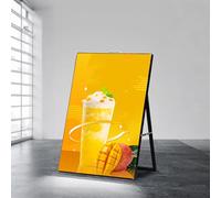Tableau de menu LED | Affichage d'affiche lumineux | Design fin | Options simple face et double face | Coupe-vent et imperméable | Rangement pliable | Styles rechargeables et rechargeables