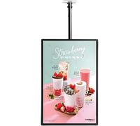 Tableau de menu lumineux LED rétroéclairé - Affichage numérique mural avec perche télescopique pour restaurants, bars, théâtres et magasins - Design vertical fin pour des promotions attrayantes