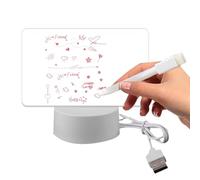 Tableau de messages LED | Tableau mémo de bureau avec veilleuse et stylo | Tableau de messages de lettres LED, tableau mémo en acrylique réinscriptible avec veilleuse pour bureau, maison, et