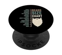 Tableau de mesure amusant de la barbe - Signification de la longueur de la barbe PopSockets PopGrip Adhésif