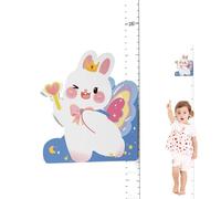 Tableau de mesure de la hauteur, règle de mesure de la hauteur pour - Étiquettes murales du graphique de croissance avec pendentif de lapin magnétique | 65-183 cm de calibre amovible pour la