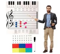 Tableau de musique magnétique - Tableau de notes effaçable de 40,6 cm, tableau blanc pour lire les notes, aide à l'enseignement du piano, tableau d'enseignement de salle de adeau pour