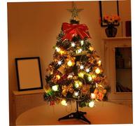 Tableau de Noël Arbre de Noël 1 Ensemble 24 Pouces LED LED DIY Small Christmas Tree PVC Battery Decorations Powered Decorations for Home Office Party, Pas Batterie, décor
