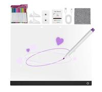 Tableau De Notes LED Avec Couleurs, Stylo 12 Couleurs avec Ardoise Portable Colorée, Tableau De Dessin Lumineux LED, pour Filles et Garçons, École, Salle de Classe, Maison, Étude et