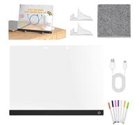 Tableau De Notes LED Avec Couleurs - Tablette d Écriture Acrylique USB Effaçable avec 7 Stylos de Couleur | Tableau de Notes pour Croquis avec Support - pour Bureau École Salle de Classe (30cm*20cm)