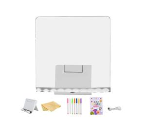 Tableau de notes LED : carré acrylique de vingt centimètres, panneau d'éclairage alimenté par USB, écran de message qui se nettoie avec un chiffon, communicateur visuel d'écriture lumineux |