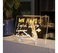 Tableau De Notes LED - Tableau De Messages LED En Acrylique | Doodle D'écriture Effaçable À Sec, Livré Avec 12 Stylos De Couleur, Tabl-eau D'écriture Avec Support Pour Magasin, École, Bureau, Annivers