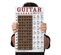 Tableau de notes plastifié pour accords et touches de guitare (français non garanti) - Affiche facile d'instructions pour débutants - A New Song Music 27,9 x 43,2 cm