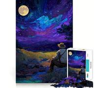 Tableau de Paysage Veilleur de Nuit Puzzle de 1000 pièces pour Adultes pour stimuler la mémoire et se détendre mentalement Découpe de qualité supérieure Surprise chaleureuse (38x52cm)
