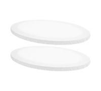 Tableau de Peinture Créative Ovale 2 Pièces en Toile de Coton Blanc