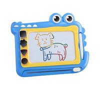 Tableau de peinture magnétique pour enfant - Planche à dessin magnétique - Jouet éducatif - Avec 4 tampons en forme de dinosaure - Cadeau pour filles et garçons (crabe bleu)