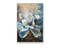 Tableau De Peinture Sur Toile,Texture Blanche Fleur De Magnolia Feuille D'Or Réalisme De Luxe Oeuvre Moderne Peintures Abstraites Peintures À L'Huile Peintes À La Main Sur Toile Art Mural Pour Sa