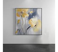 Tableau De Peinture Sur Toile, Vintage Jaune Gesang Bourgeons De Fleurs Art Abstrait Oeuvre Moderne Sans Cadre Peint À La Main Peintures À L'Huile Sur Toile Mur Art Pour Salon Chambre Bureau Déc