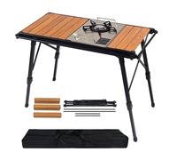 Tableau de pique-nique pliable - table de patio pliant, station-service de voyage | Cadre en bois compact avec système de configuration rapide, multifonction durable conçue pour les repas et l