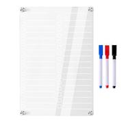 Tableau De Planification Acrylique Magnétique - Mémo Effaçable À Sec | Comprend Des Marqueurs 3 Couleurs Pour Les Listes De Courses, Les Rendez-vous, Un En Acrylique Transparent Pour L