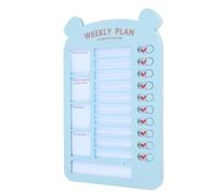 Tableau de Planification Garçon Fille en PP Bleu, Présent Rentrée | Suivi des Tâches Quotidiennes et Hebdomadaires, Cartes Remplaçables, Usage Maison, Montage Mural ou Bureau