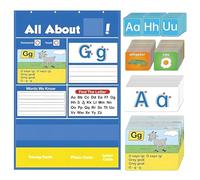 Tableau de poche alphabet interactif, tableau d'apprentissage mural interactif, phonique visuelle et vocabulaire, 29 x 22 cm, outil éducatif pour la maternelle, la maternelle, la salle de classe à