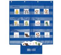 Tableau de poche avec 7 plus 1 poches, 71 x 71 cm, grand tableau de poche pour salle de classe, tableau de poche à suspendre pour emploi du temps quotidien, tableau de poche éducatif pour salle de