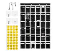 Tableau de poche mural - Organiseur transparent pour téléphone portable, 36 compartiments transparents à suspendre, support d'affichage pour calculatrice, tableau multi-poches pour salle de classe