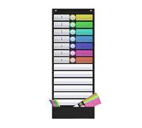 Tableau de poche pour emploi du temps quotidien avec 18 cartes réutilisables double face pour enseigner la planification des mots