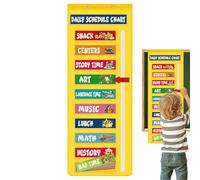 Tableau de poche pour horaire de classe - Programme visuel pour - Calendrier d'apprentissage de routine pour enseigner à la maison, garderie, école maternelle (129,5 cm en mouvement Árrow)