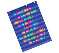 Tableau de poche standard transparent à 10 poches à suspendre au mur pour les leçons d'enseignants dans une salle de classe ou à la maison