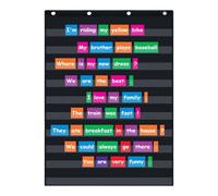 Tableau de poche standard transparent à 10 poches à suspendre au mur pour les leçons d'enseignants dans une salle de classe ou à la maison