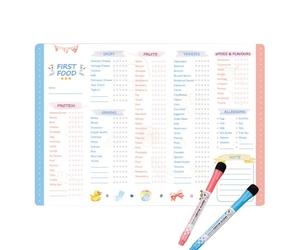 Tableau de premiers aliments, tracker de nourriture pour bébé - Tableau magnétique de journal | Suivi multifonctionnel de premiers bébés, planificateur de repas magnétique r