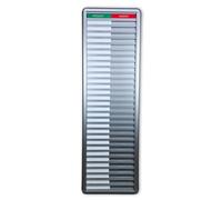 Tableau de présence et d’absence CombiCraft pour 30 personnes avec texte ‘Présent-Absent’, en aluminium avec 30 étiquettes coulissantes, dimensions de 258 x 830 mm