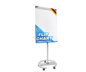 Tableau de présentation avec trépied ou pied à roulettes - Master of Boards® - Tableau blanc inscriptible, effaçable et magnétique - Support de papier pour blocs de différentes tailles