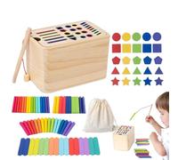 Tableau de Puzzle Cognitif Pour 's - Unité D'apprentissage En Bois Naturel, Kit Interactif De Reconnaissance Des Couleurs, Système De Jeu De Développement Qui Fournit Des Exercices De Coordination