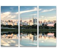 Tableau de qualité Skyline de Sao Paulo avec Miroir dans l'eau, 3x90x40cm