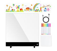 Tableau de rappel LED sans fil, 4 modes de visualisation, d'écriture, écran éclairé effaçable, plusieurs stylos inclus | écran lumineux pour esquisse (école, salon, environ